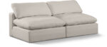 Comfy 78" Linen Textured Fabric Upholstered 2pc. Armless Modular Loveseat - Image 4