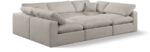 Comfy 119" Linen Textured Fabric Upholstered 6pc. Modular Sectional - Image 4