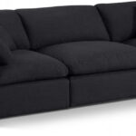 Comfy 119" Linen Textured Fabric Upholstered 3pc. Modular Sofa
