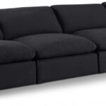 Comfy 156" Linen Textured Fabric Upholstered 4pc. Armless Modular Sofa