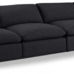 Comfy 158" Linen Textured Fabric Upholstered 4pc. Modular Sofa