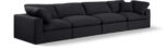 Comfy 158" Linen Textured Fabric Upholstered 4pc. Modular Sofa