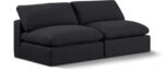Comfy 78" Linen Textured Fabric Upholstered 2pc. Armless Modular Loveseat