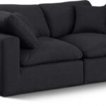 Comfy 80" Linen Textured Fabric Upholstered 2pc. Modular Loveseat