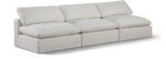 Comfy 117" Linen Textured Fabric Upholstered 3pc. Armless Modular Sofa - Image 5