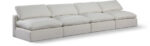 Comfy 156" Linen Textured Fabric Upholstered 4pc. Armless Modular Sofa - Image 5