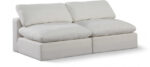 Comfy 78" Linen Textured Fabric Upholstered 2pc. Armless Modular Loveseat - Image 5
