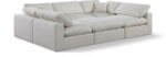 Comfy 119" Linen Textured Fabric Upholstered 6pc. Modular Sectional - Image 5