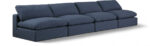 Comfy 156" Linen Textured Fabric Upholstered 4pc. Armless Modular Sofa - Image 3