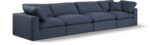 Comfy 158" Linen Textured Fabric Upholstered 4pc. Modular Sofa - Image 3