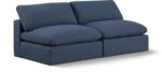 Comfy 78" Linen Textured Fabric Upholstered 2pc. Armless Modular Loveseat - Image 3