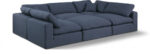 Comfy 119" Linen Textured Fabric Upholstered 6pc. Modular Sectional - Image 3
