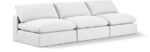 Comfy 117" Linen Textured Fabric Upholstered 3pc. Armless Modular Sofa - Image 6