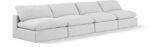 Comfy 156" Linen Textured Fabric Upholstered 4pc. Armless Modular Sofa - Image 6