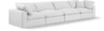 Comfy 158" Linen Textured Fabric Upholstered 4pc. Modular Sofa - Image 6
