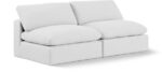 Comfy 78" Linen Textured Fabric Upholstered 2pc. Armless Modular Loveseat - Image 6