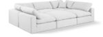 Comfy 119" Linen Textured Fabric Upholstered 6pc. Modular Sectional - Image 6