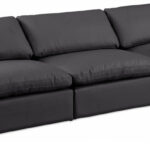 Comfy 117" Vegan Leather Upholstered 3pc. Armless Modular Sofa