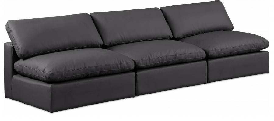 24128.jpg Comfy 117" Vegan Leather Upholstered 3pc. Armless Modular Sofa - Image 1