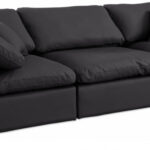 Comfy 119" Vegan Leather Upholstered 3pc. Modular Sofa