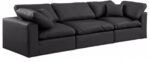 Comfy 119" Vegan Leather Upholstered 3pc. Modular Sofa