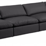 Comfy 156" Vegan Leather Upholstered 4pc. Armless Modular Sofa