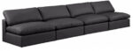 Comfy 156" Vegan Leather Upholstered 4pc. Armless Modular Sofa