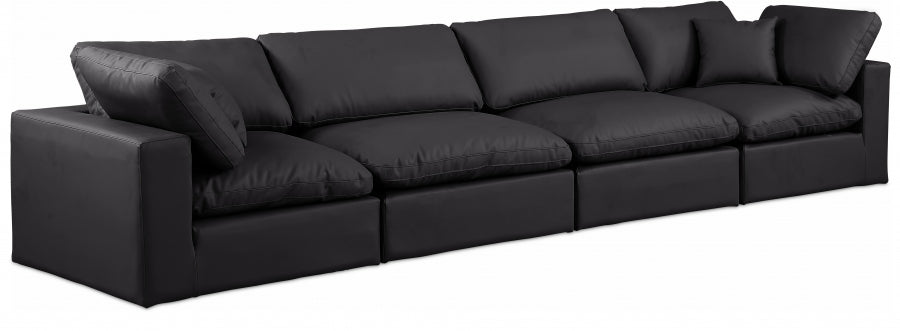 24131.jpg Comfy 158" Vegan Leather Upholstered 4pc. Modular Sofa - Image 1