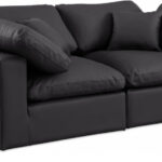 Comfy 80" Vegan Leather Upholstered 2pc. Modular Loveseat