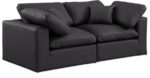 Comfy 80" Vegan Leather Upholstered 2pc. Modular Loveseat