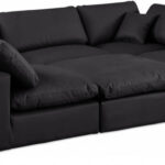 Comfy 119" Vegan Leather Upholstered 6pc. Modular Sectional