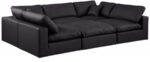 Comfy 119" Vegan Leather Upholstered 6pc. Modular Sectional