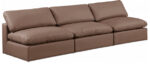 Comfy 117" Vegan Leather Upholstered 3pc. Armless Modular Sofa - Image 4