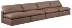 Comfy 156" Vegan Leather Upholstered 4pc. Armless Modular Sofa - Image 4