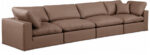 Comfy 158" Vegan Leather Upholstered 4pc. Modular Sofa - Image 4