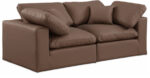 Comfy 80" Vegan Leather Upholstered 2pc. Modular Loveseat - Image 4