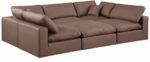 Comfy 119" Vegan Leather Upholstered 6pc. Modular Sectional - Image 4