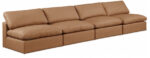 Comfy 156" Vegan Leather Upholstered 4pc. Armless Modular Sofa - Image 2