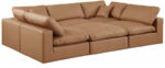 Comfy 119" Vegan Leather Upholstered 6pc. Modular Sectional - Image 2