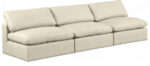 Comfy 117" Vegan Leather Upholstered 3pc. Armless Modular Sofa - Image 3