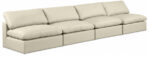 Comfy 156" Vegan Leather Upholstered 4pc. Armless Modular Sofa - Image 3