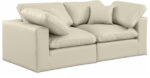 Comfy 80" Vegan Leather Upholstered 2pc. Modular Loveseat - Image 3