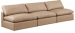 Comfy 117" Vegan Leather Upholstered 3pc. Armless Modular Sofa - Image 5