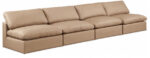Comfy 156" Vegan Leather Upholstered 4pc. Armless Modular Sofa - Image 5