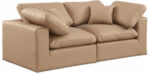 Comfy 80" Vegan Leather Upholstered 2pc. Modular Loveseat - Image 5