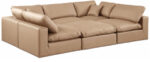 Comfy 119" Vegan Leather Upholstered 6pc. Modular Sectional - Image 5