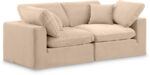 Comfy 80" Velvet Upholstered 2pc. Modular Loveseat - Image 4