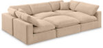Comfy 119" Velvet Upholstered 6pc. Modular Sectional - Image 4