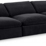 Comfy 117" Velvet Upholstered 3pc. Armless Modular Sofa