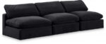 Comfy 117" Velvet Upholstered 3pc. Armless Modular Sofa